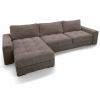 Угловой диван-кровать, набор 3, низкие подушки, ткань Сенсей (Scratch resistance) Корица
