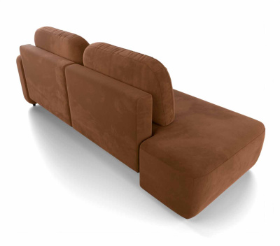 Диван-кровать, набор 1, оттоманка справа, ткань Tibet Coral